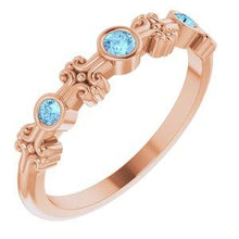 Load image into Gallery viewer, Aquamarine Bezel-Set Ring

