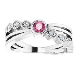 Aquamarine & .05 CTW Diamond Ring