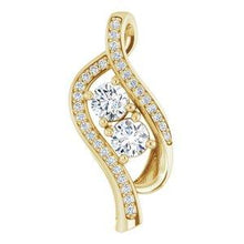 Load image into Gallery viewer, 5/8 CTW Diamond Two Stone Pendant
