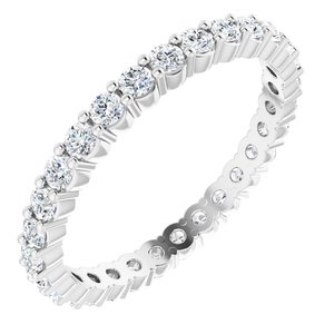 14K White 5/8 CTW Natural Diamond Eternity Band Size 4.5