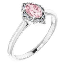 Load image into Gallery viewer, Morganite &amp; .03 CTW Diamond Ring
