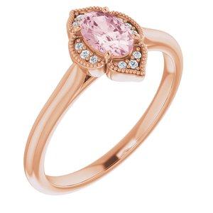 Morganite & .03 CTW Diamond Ring