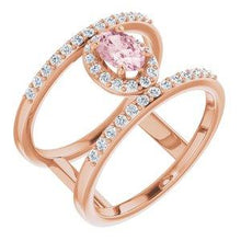 Load image into Gallery viewer, Morganite &amp; 1/3 CTW Diamond Ring
