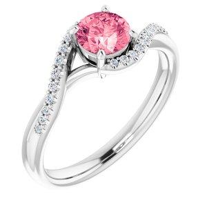 Passion Pink Topaz & 1/10 CTW Diamond Ring