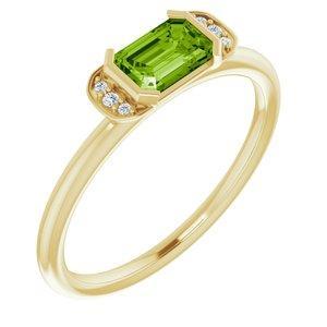 Peridot & .02 CTW Diamond Stackable Ring