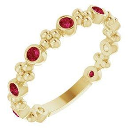 Ruby Beaded Ring