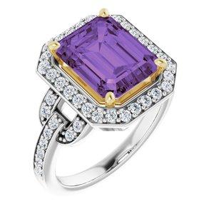 Amethyst & 1/2 CTW Diamond Ring