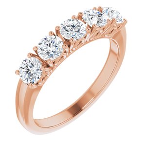 14K Rose 9/10 CTW Natural Diamond Anniversary Band