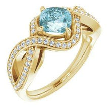 Load image into Gallery viewer, Sky Blue Topaz &amp; 1/3 CTW Diamond Ring
