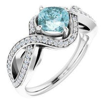 Load image into Gallery viewer, Sky Blue Topaz &amp; 1/3 CTW Diamond Ring
