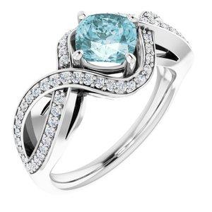 Sky Blue Topaz & 1/3 CTW Diamond Ring