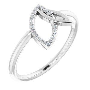 .05 CTW Diamond Double Leaf Ring