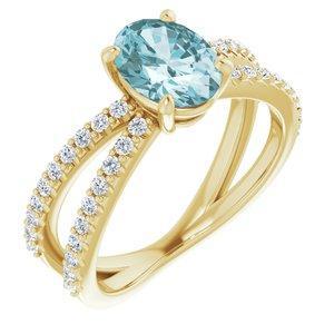 Sky Blue Topaz & 1/3 CTW Diamond Ring