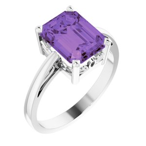 Amethyst Scroll Setting® Ring