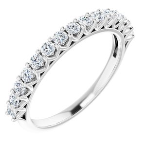 14K White 1/2 CTW Natural Diamond Anniversary Band