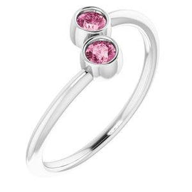 Pink Tourmaline Two-Stone Ring