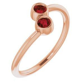 Pink Tourmaline Two-Stone Ring