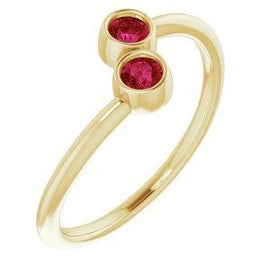 Pink Tourmaline Two-Stone Ring