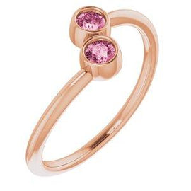 Pink Tourmaline Two-Stone Ring