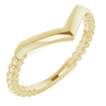 Load image into Gallery viewer, Stackable Beaded &quot;V&quot; Ring
