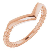 Load image into Gallery viewer, Stackable Beaded &quot;V&quot; Ring
