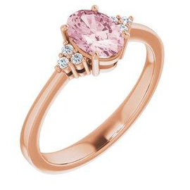 Morganite & .06 CTW Diamond Ring