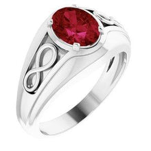 Load image into Gallery viewer, Chatham® Created Ruby Infinity-Inspired Men&#39;s Ring
