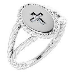 .02 CTW Diamond Cross Ring