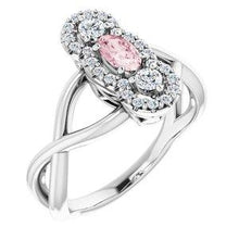 Load image into Gallery viewer, Morganite &amp; 1/4 CTW Diamond Ring
