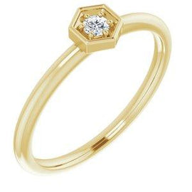 .06 CTW Diamond Hexagon Stackable Ring