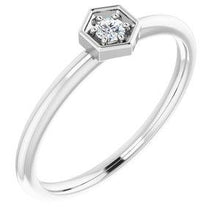 Load image into Gallery viewer, .06 CTW Diamond Hexagon Stackable Ring
