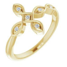 Load image into Gallery viewer, .05 CTW Diamond Sideways Cross Ring
