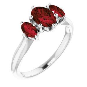 7x5 mm Oval Garnet Ring