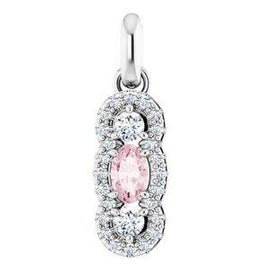 Morganite & 1/4 CTW Diamond Pendant