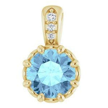 Load image into Gallery viewer, Aquamarine &amp; .02 CTW Diamond Pendant
