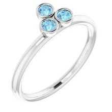 Load image into Gallery viewer, Aquamarine Stackable Ring
