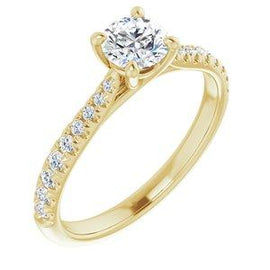 6.5 mm Round Forever One™ Moissanite & 1/5 CTW Diamond Engagement Ring