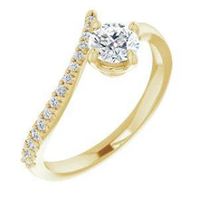 Load image into Gallery viewer, Morganite &amp; 1/10 CTW Diamond Bypass Ring
