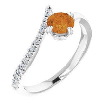 Load image into Gallery viewer, Morganite &amp; 1/10 CTW Diamond Bypass Ring
