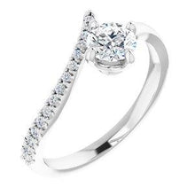 Load image into Gallery viewer, Morganite &amp; 1/10 CTW Diamond Bypass Ring
