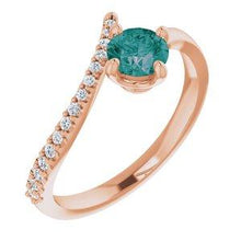 Load image into Gallery viewer, Morganite &amp; 1/10 CTW Diamond Bypass Ring
