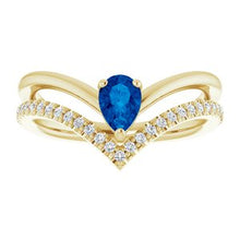 Load image into Gallery viewer, Aquamarine &amp; 1/6 CTW Diamond Ring
