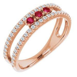 Pink Tourmaline & 1/4 CTW Diamond Ring