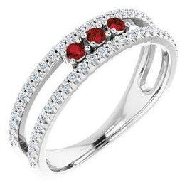 Pink Tourmaline & 1/4 CTW Diamond Ring