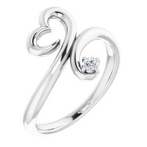 .06 CTW Diamond Heart Ring