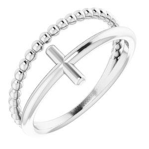Negative Space & Beaded Cross Ring