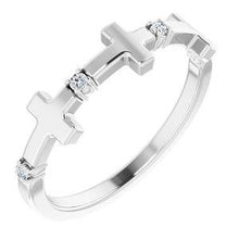 Load image into Gallery viewer, .05 CTW Diamond Cross Ring
