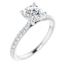 Load image into Gallery viewer, 6.5 mm Round Forever One™ Moissanite &amp; 3/8 CTW Diamond Engagement Ring
