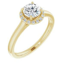 Load image into Gallery viewer, 6.5 mm Round Forever one™ Moissanite &amp; 1/8 CTW Diamond Engagement Ring
