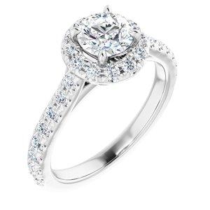 6.5 mm Round Forever One™ Moissanite & 7/8 CTW Diamond Engagement Ring
